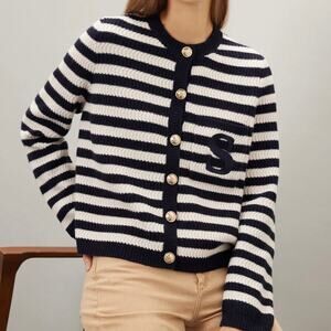 Sandro Striped Cardigan Sweater